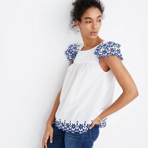 madewell embroidered story top
